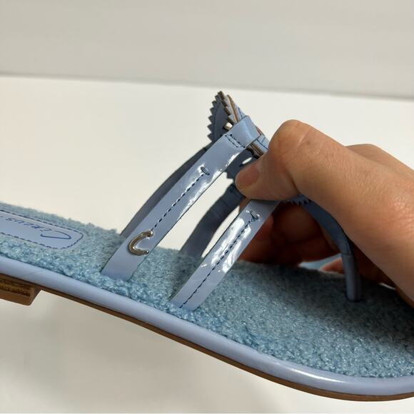 CIRCUS BY SAM EDELMAN FAUX FUR SANDALS IN BLUE WOMEN SIZE 7 NEW - Picture 7 of 7